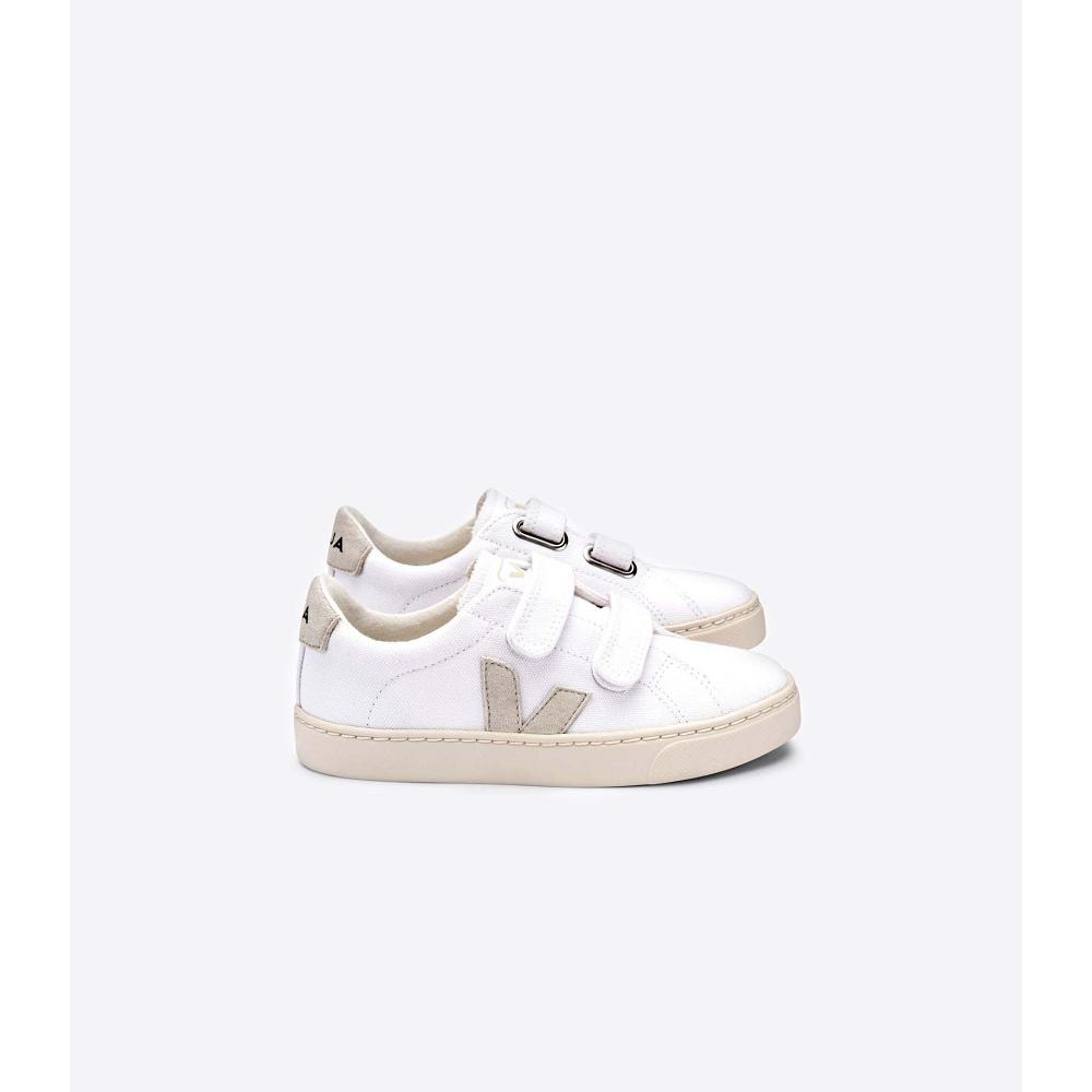 Veja ESPLAR CANVAS Kids\' Sneakers White/Beige | NZ 818QMA